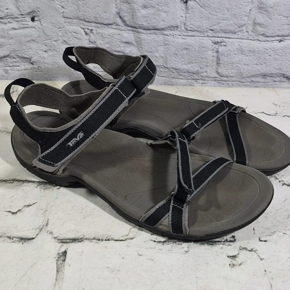 Teva Sandals Womens 9 Verra Sporty Hiking Slingback 1006263 Black Gray Fabric